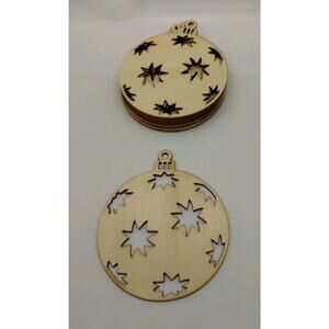 Set of 9 Ornaments - 4" Laser Cut Out Unfinished Wood Shape Craft Supply